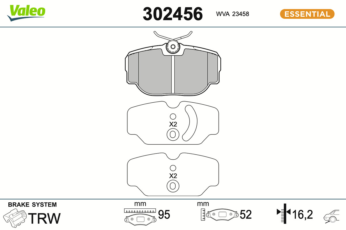 Jogo de 4 pastilhas de travão VALEO ref. 302456